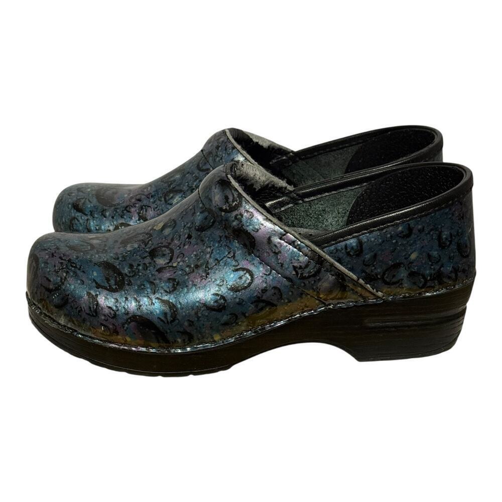 Dansko Professional Clogs Women's 10.5 Raindrop Galaxy Embossed Leather - Picture 4 of 8